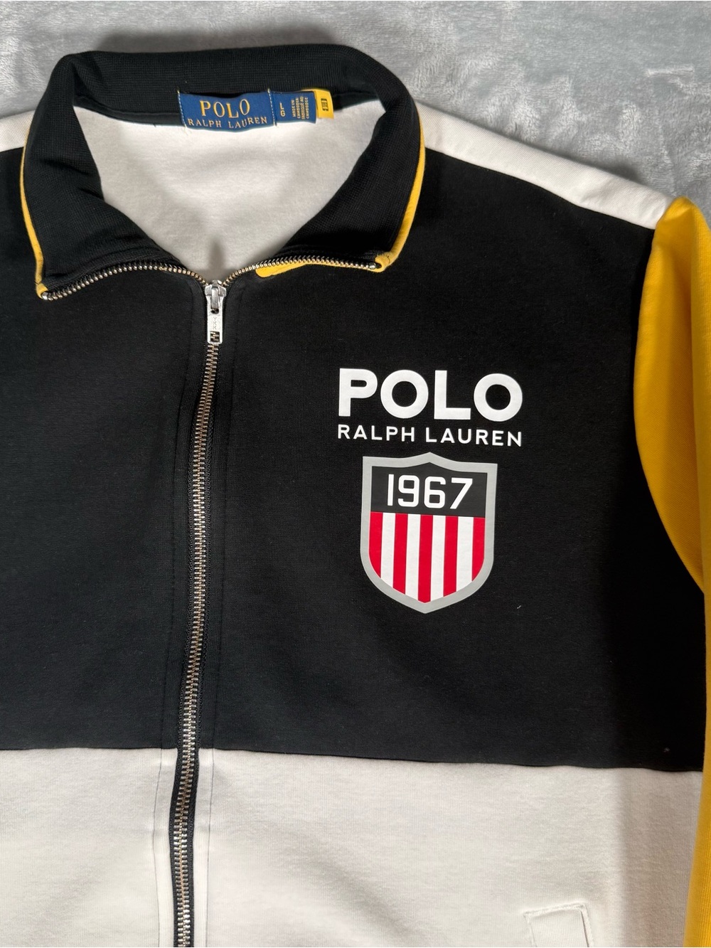 Polo Ralph Lauren Track Jacket Mens L Colorblock Stadium Shield Full Zip - Picture 2 of 11